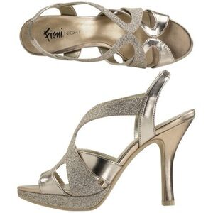 Fioni Night Women’s Rose Gold Glitter Platform Heels Size 8 US